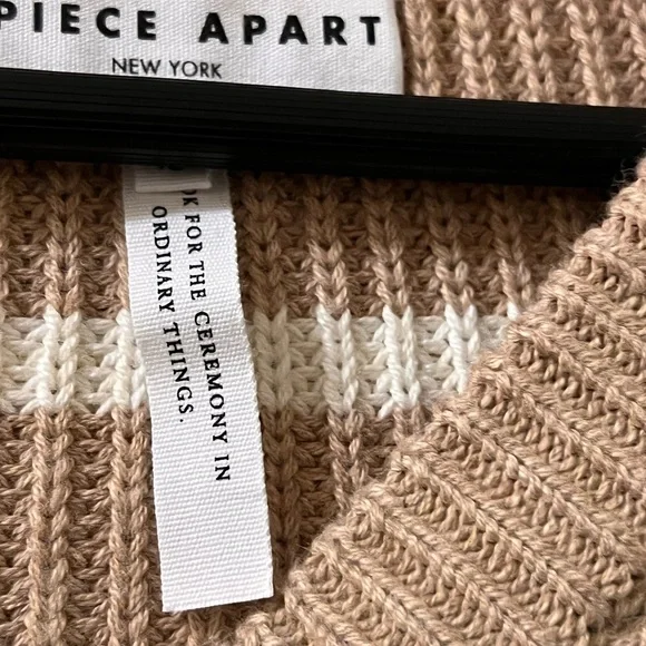 Apiece‎ Apart Sweater Cashmere Wool Blend Celeste Crop Knit Pullover Sz XL
